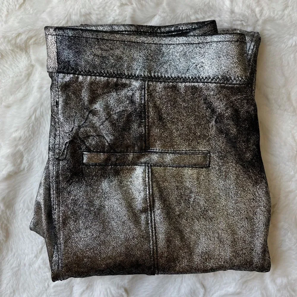 Free People Faux Leather Metallic Pant -‎ Women’s 26